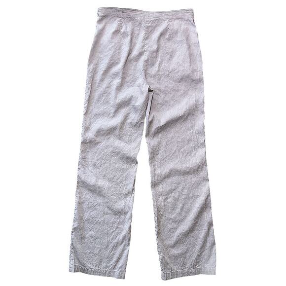 Eileen Fisher Linen Blend High Rise Straight Leg Beige Pants Small - Picture 5 of 7